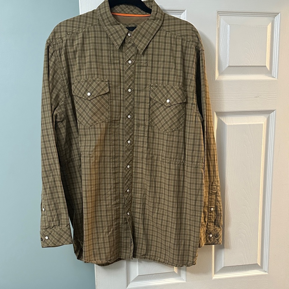 5.11 Tactical Olive Plaid Button Down Shirt